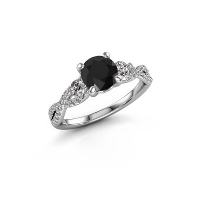 Verlovingsring Marilou RND 950 platina zwarte diamant 1.66 crt