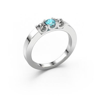 Ring Selina 1 585 Weißgold Blau Topas 3.7 mm