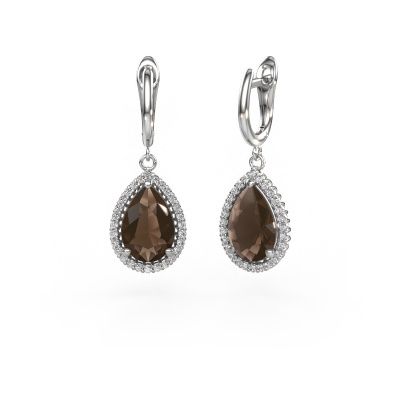 Drop earrings Tilly per 3 950 platinum smokey quartz 12x8 mm
