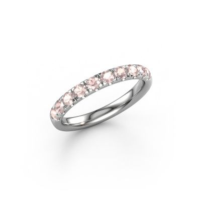 Stackable ring Jackie Half 950 platinum morganite champagne 2.4 mm