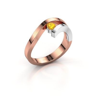 Ring Evalyn 1 585 rose gold citrin 3.7 mm