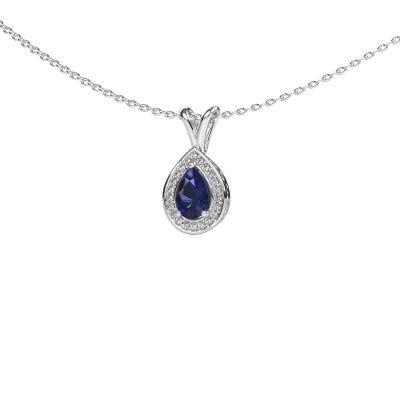 Pendant Barbar 950 platinum sapphire 6x4 mm