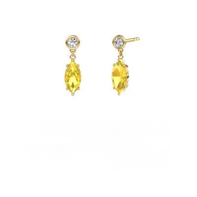 Pendants d'oreilles Lacey MRQ 585 or jaune saphir jaune 10x5 mm
