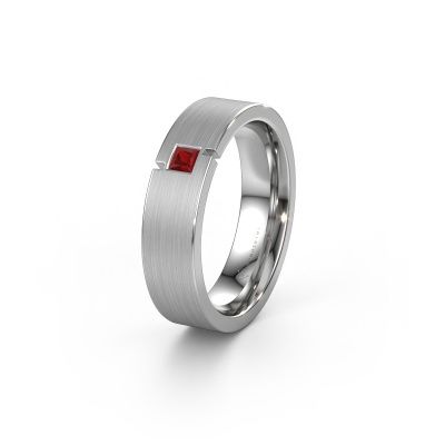 Wedding ring WH2040L 585 white gold ruby ±5,5x2.2 mm