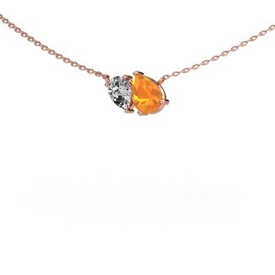 Pendant Toi et Moi PER PER 585 rose gold citrin 8x6 mm