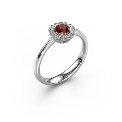 Engagement ring Debi 585 white gold garnet 4.2 mm