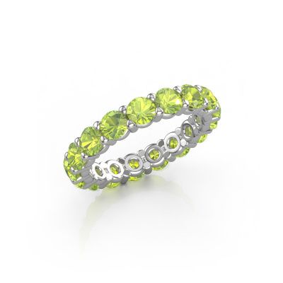 Stackable ring Heddy rnd 3.7 585 white gold peridot 3.7 mm