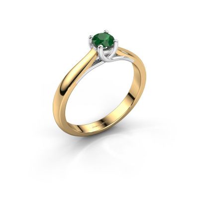 Engagement ring Mia 1 585 gold emerald 4 mm