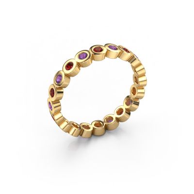 Stackable ring Edwina 1 585 gold garnet 2 mm