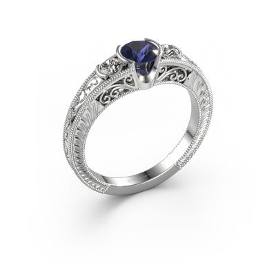 Promise ring Tasia 585 white gold sapphire 5 mm