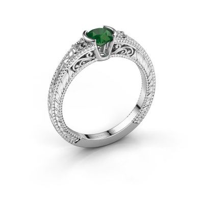 Engagement ring Anamaria 925 silver emerald 5 mm