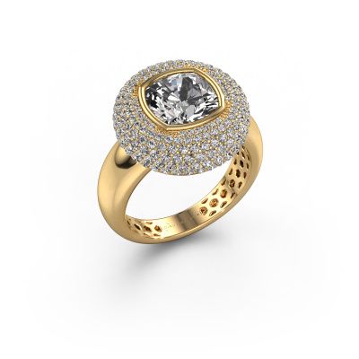 Bague Keshia 585 or jaune diamant synthétique 3.803 crt