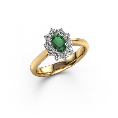Engagement ring Leesa 1 585 gold emerald 6x4 mm