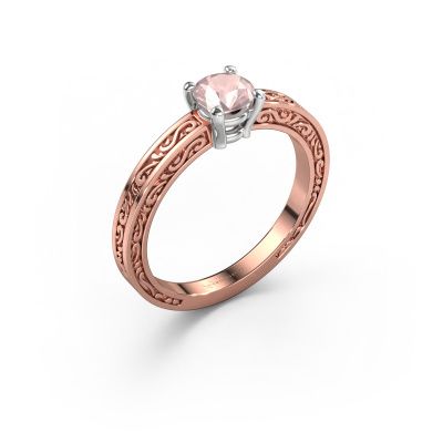 Engagement ring Claudette 1 585 rose gold morganite champagne 5 mm