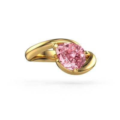 Engagement ring Aida PER 585 gold pink lab grown diamond 9x7 mm