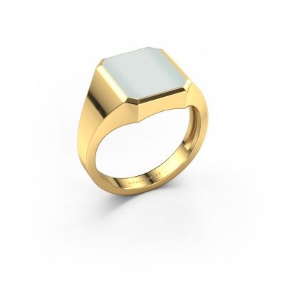 Signet ring Lars 2 light 585 gold green sardonyx 12x10 mm