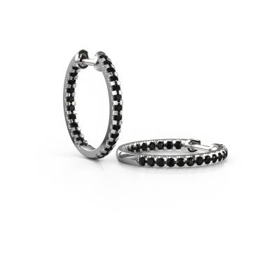 Créoles Jackie 15 mm B 950 platine diamant noir 1.296 crt