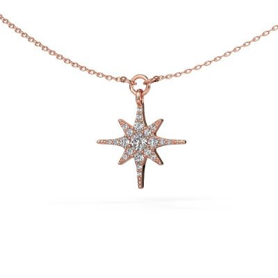 Necklace Star 585 rose gold lab grown diamond 0.29 crt