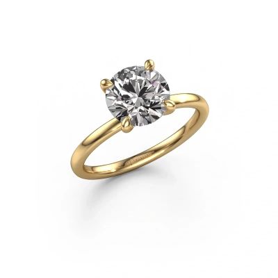 Verlobungsring Crystal RND 1 585 Gold Zirkonia 6.8 mm