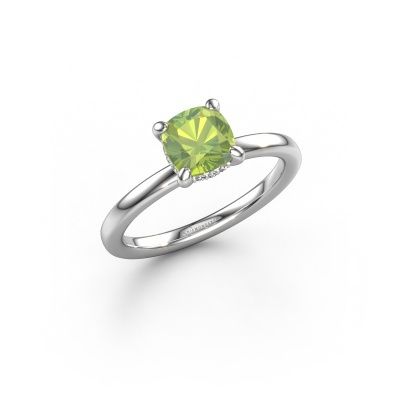 Engagement ring Simone CUS 2 585 white gold peridot 6 mm