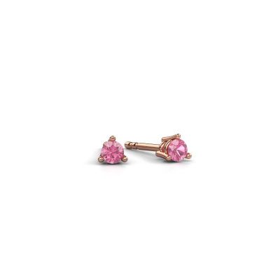 Stud earrings Somer 585 rose gold pink sapphire 4.7 mm