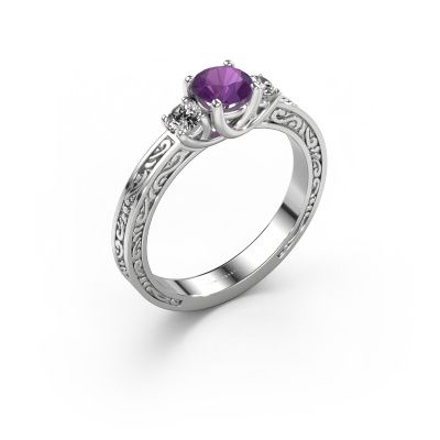 Engagement ring Betty 1 585 white gold amethyst 5 mm
