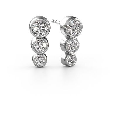Clous d'oreilles Linda 585 or blanc diamant 0.85 crt