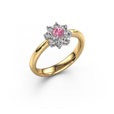 Bague de fiançailles Camille 1 585 or jaune saphir rose 3.4 mm