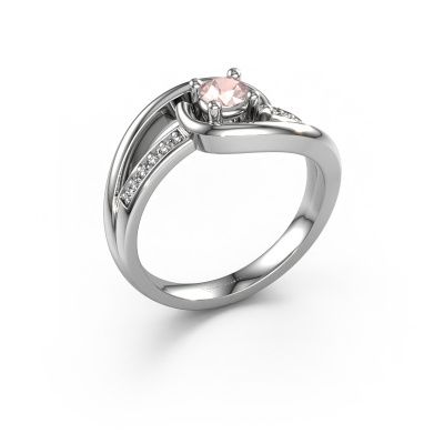 Ring Aylin 585 white gold morganite champagne 4 mm