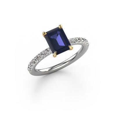 Verlovingsring Crystal EME 2 585 witgoud saffier 8x6 mm