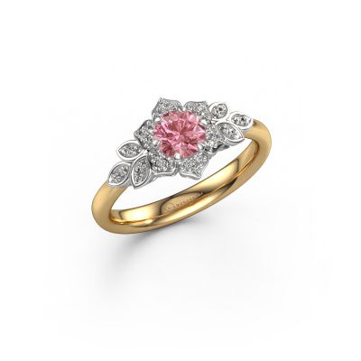Engagement ring Tatjana 585 gold pink lab grown diamond 5 mm