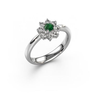 Engagement ring Camille 1 950 platinum emerald 3.4 mm