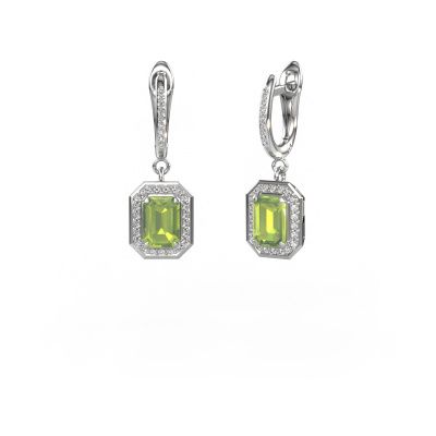 Drop earrings Dodie 2 950 platinum peridot 6.5x4.5 mm