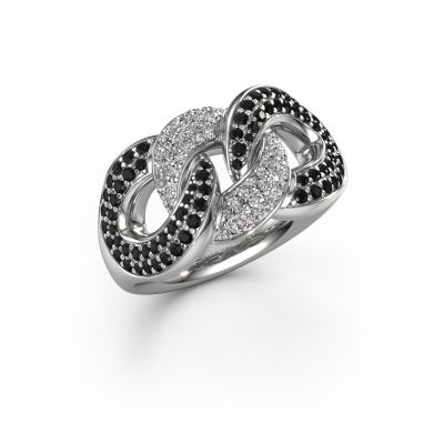 Ring Kylie 3 11mm 950 platinum black diamond 0.882 crt