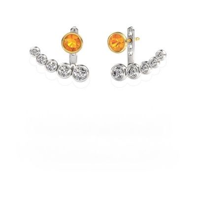 Boucles d'oreilles Wendy 585 or blanc citrine 5 mm