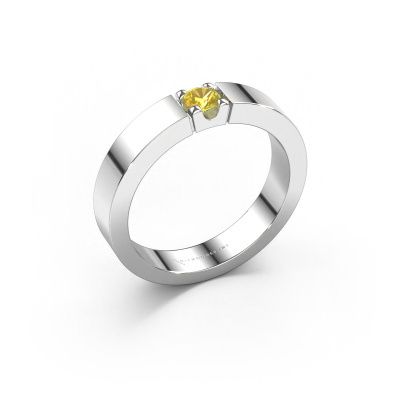 Bague Dana 1 585 or blanc saphir jaune 3.7 mm