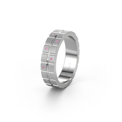 Bague d'amitié WH2011L 950 platine saphir rose ±5x1.8 mm
