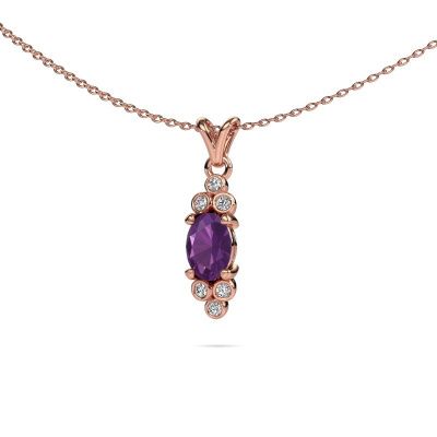 Pendant Lucy 2 585 rose gold amethyst 7x5 mm