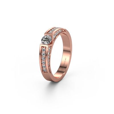 Wedding ring WH2098L 585 rose gold lab grown diamond ±0.16x0.12in