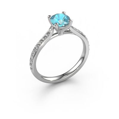 Engagement ring Mignon rnd 2 950 platinum blue topaz 6 mm