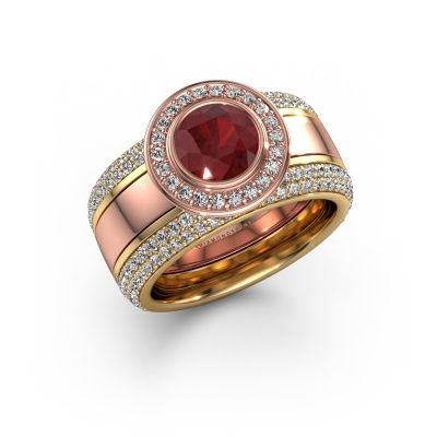 Ring Roxie 585 rose gold ruby 6.5 mm