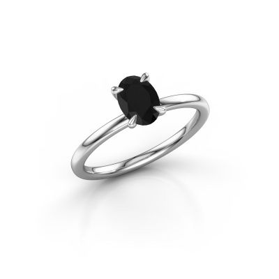 Verlovingsring Crystal OVL 1 950 platina zwarte diamant 1.05 crt