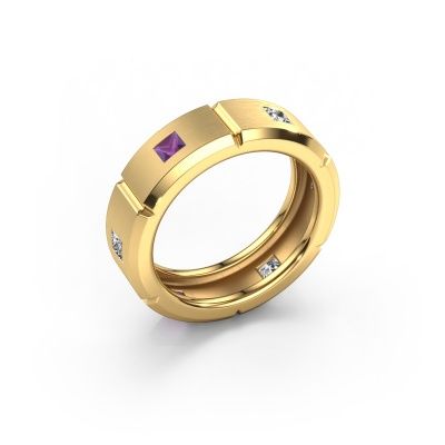 Men's ring Steve light 585 gold amethyst 3 mm