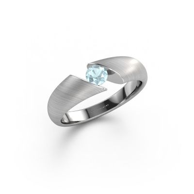 Engagement ring Hojalien 1 585 white gold aquamarine 4 mm