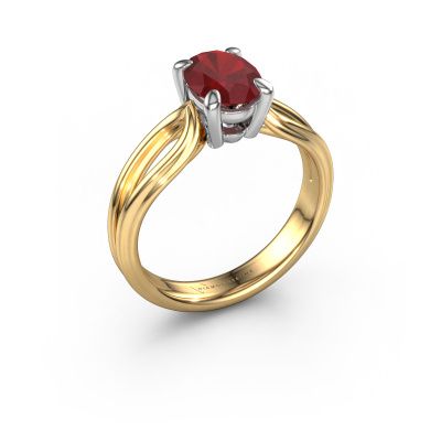 Engagement ring Antonia ovl 1 585 gold ruby 8x6 mm