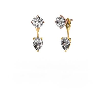 Drop earrings Kate RND-PER 585 rose gold diamond 4.00 crt