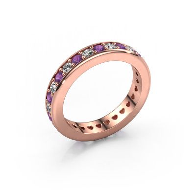 Stackable ring Nienke 585 rose gold amethyst 2.2 mm