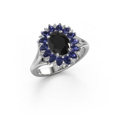 Bague de fiançailles Lidia 585 or blanc diamant noir 1.40 crt