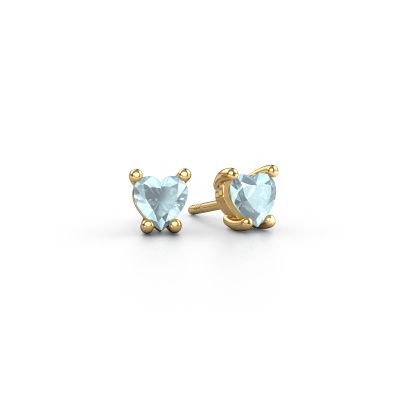 Earrings Sam Heart 585 gold aquamarine 5 mm