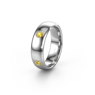 Wedding ring WH0104L36BP 950 platinum yellow sapphire 3 mm ±0.24x0.08 in